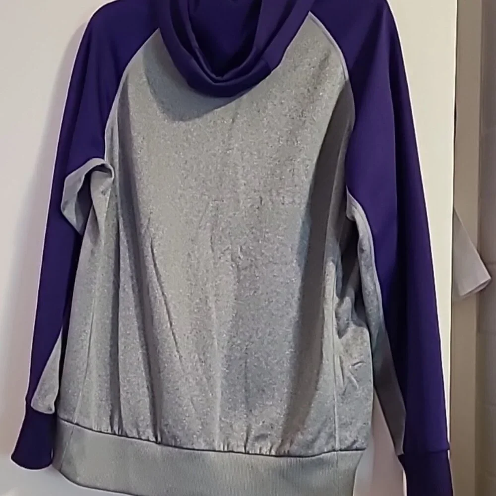 Nike Therma-Fit TCU Hoodie Jacket Large Silver & Purple Pre-Owned Vintage Sports